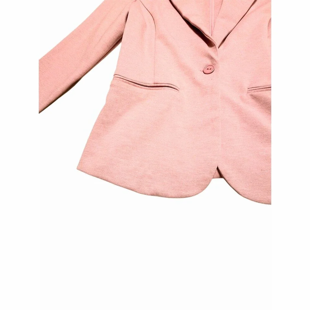 ICHI Kate Blazer Blush Pink Slim Fit Single Button Workwear Jacket S